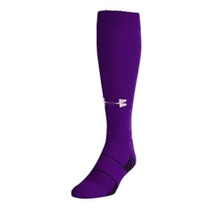 Under Armour Youth Team Over-The-Calf Socks, 1-Pair, Purple/White, Small for $17