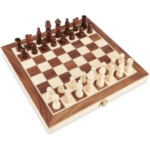 Jseraph Wooden Travel Chess and Checkers Set for $24