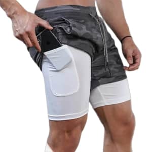 Men's Swim Shorts with Compression Liner: 2 for $16 in cart