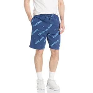Reebok Men's Standard Fleece Shorts, Batik Blue/Light Blue All Over Print, XX-Large for $32