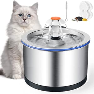 Stainless Steel Pet Water Fountain for $30