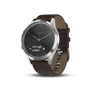 Garmin vvomove HR, Hybrid Smartwatch for Men and Women, Black/Silver with Leather Band, Large for $300 Garmin vvomove HR, Hybrid Smartwatch for Men and Women, Black/Silver with Leather Band, Large for $300