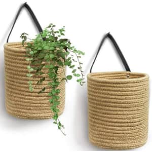 Goodpick Jute Hanging Basket 2-Pack for $18