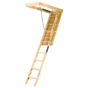 Louisville Ladder 25.5-by-54-Inch Wooden Attic Ladder, Fits 8-Foot 9-Inch to 10-Foot Ceiling for $250