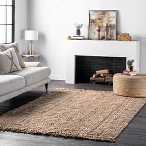 nuLOOM Hand Woven Chunky Natural Jute Farmhouse Area Rug, 4' Square, Natural for $99 nuLOOM Hand Woven Chunky Natural Jute Farmhouse Area Rug, 4' Square, Natural for $99