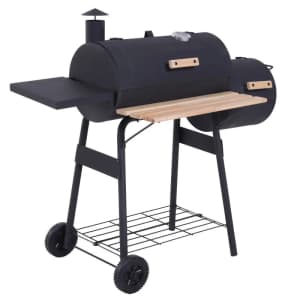 Outsunny 48" Portable Charcoal BBQ Grill & Smoker for $126