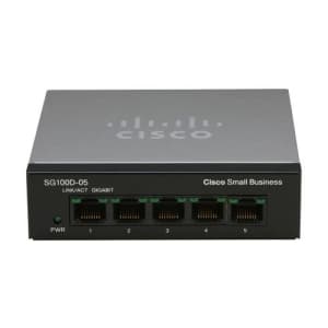 Cisco SG100D-05-NA 5-Port Gigabit Desktop Switch for $66 Cisco SG100D-05-NA 5-Port Gigabit Desktop Switch for $66