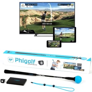 Phigolf Mobile and Home Smart Golf Game Simulator w/ Swing Stick for $249