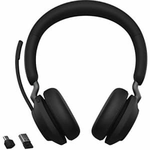 Jabra Evolve2 65 UC Wireless Headphones with Link380a, Stereo, Black Wireless Bluetooth Headset for for $274