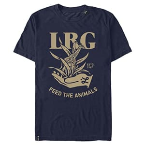 LRG Lifted Research Group Feed The Animals Young Men's Short Sleeve Tee Shirt, Navy Blue, Medium for $28