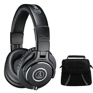 Audio-Technica ATH-M40x Professional Headphones Deluxe Bundle for $137