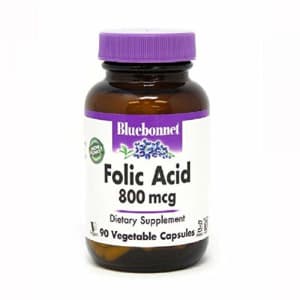Bluebonnet Folic Acid 800 mcg Vegetable Capsules, 90 Count for $10 Bluebonnet Folic Acid 800 mcg Vegetable Capsules, 90 Count for $10