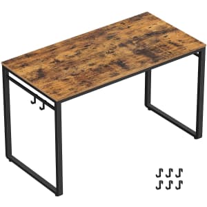 Vasagle 39.4" Office Desk with Hooks and Rails for $43 Vasagle 39.4" Office Desk with Hooks and Rails for $43