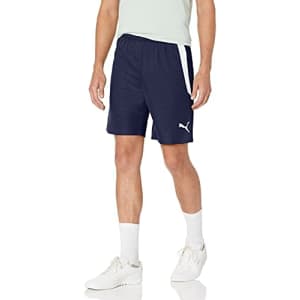 PUMA Men's TeamLIGA Shorts, Peacoat/White, M for $17
