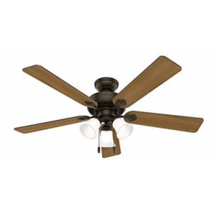 Hunter Fan Hunter Swanson Indoor Ceiling Fan with LED Lights and Pull Chain Control, 52", New Bronze for $90