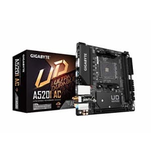 Gigabyte A520I AC (AMD Ryzen AM4/Mini-ITX/Direct 6 Phases Digital PWM with 55A DrMOS/Gaming GbE for $154