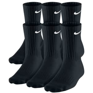 Nike Men's Crew Socks 6-Pack for $15 Nike Men's Crew Socks 6-Pack for $15