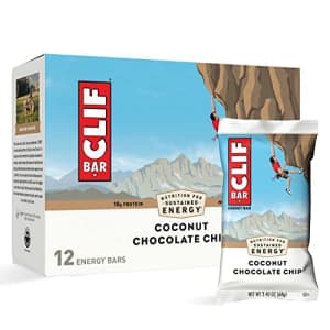 CLIF BARS - Energy Bars - Coconut Chocolate Chip - Made with Organic Oats - Plant Based Food - for $13