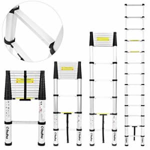 Ohuhu 12.5 FT Aluminum Telescoping Ladder, One-Button Retraction Extension Ladder, Collapsible for $127 Ohuhu 12.5 FT Aluminum Telescoping Ladder, One-Button Retraction Extension Ladder, Collapsible for $127