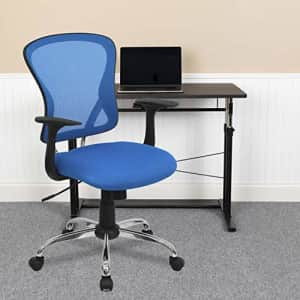 Flash Furniture Mid-Back Blue Mesh Swivel Task Office Chair with Chrome Base and Arms for $150