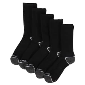 Lucky Brand Men's Athletic Crew Socks 5-Pack for $12