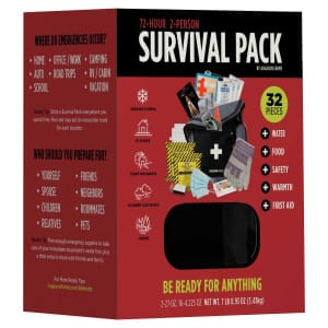 Augason 72-Hour 2-Person Survival Pack for $52 for members