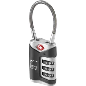 Lewis N. Clark TSA Approved Luggage Lock + Steel Cable for $12