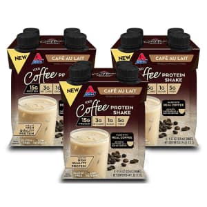 Atkins Café au Lait Iced Coffee Protein Shake 12-Pack for $11 Sub. & Save