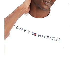 Tommy Hilfiger Men's Essential Flag Logo T-Shirt, Optic White, XXL for $22