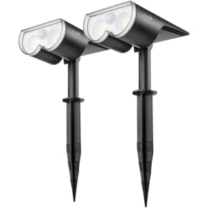 Consciot 650-Lumen LED Solar Motion-Sensor Landscape Spotlights 2-Pack for $30 Consciot 650-Lumen LED Solar Motion-Sensor Landscape Spotlights 2-Pack for $30