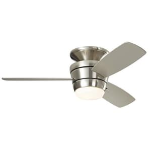 Harbor Breeze Mazon 44-in Brushed Nickel Flush Mount Indoor Ceiling Fan with Light Kit and Remote for $87