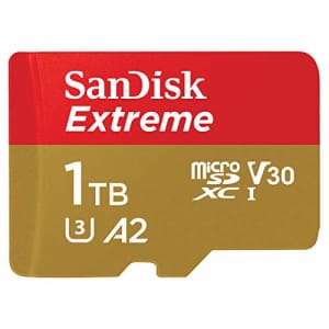 SanDisk 1TB Extreme microSDXC UHS-I Memory Card with Adapter - C10, U3, V30, 4K, 5K, A2, Micro SD for $190