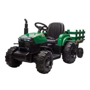 Aosom Kids' 12V Ride-On Tractor w/ Trailer for $153