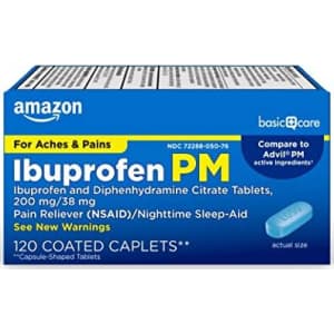 Amazon Basics Care Ibuprofen PM 120-Pack for $9.43 via Sub. & Save