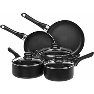 Amazon Basics Non-Stick Cookware Set, Pots and Pans - 8-Piece Set for $45