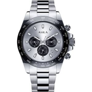 Asila Men's Stainless Steel Chronograph Quartz Watch for $20