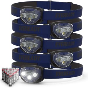 Eveready LED Headlamps 5-Pack for $10