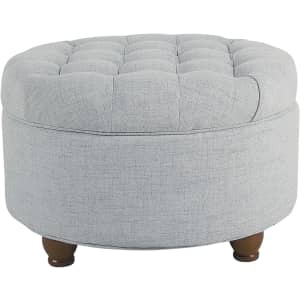 HomePop Large Button Tufted Round Storage Ottoman for $135