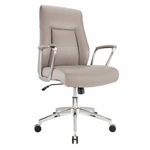 Realspace Modern Comfort Delagio Bonded Leather Mid-Back Manager's Chair, Taupe/Silver for $289