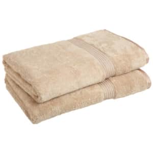 SUPERIOR 2-Piece 600 GSM Egyptian Cotton Bath Sheet Set, Toast for $38