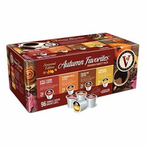 Autumn Favorites Variety Pack for K-Cup Keurig 2.0 Brewers, 96 Count, Victor Allen's Coffee Single for $32 Autumn Favorites Variety Pack for K-Cup Keurig 2.0 Brewers, 96 Count, Victor Allen's Coffee Single for $32