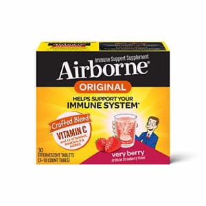 Vitamin C 1000mg (per serving) - Airborne Very Berry Effervescent Tablets (30 count in a box), for $13