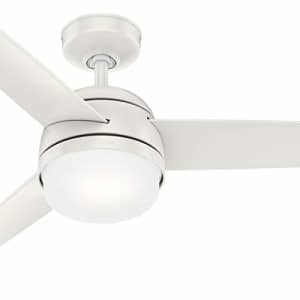 Hunter Fan 48 inch Contemporary Fresh White Indoor Ceiling Fan with Light Kit and Remote Control for $93