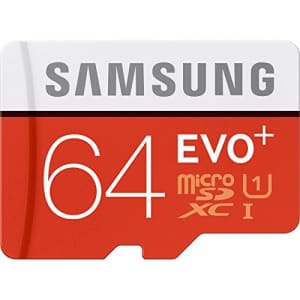 Samsung EVO+ MB-MC64DA/AM 64GB microSDXC memory card w/ adapter for $29