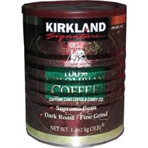 Kirkland Signature 100% Colombian Coffee Supremo Bean Dark Roast-Fine Grind, 6 Pound ,Signature-ykgj for $50