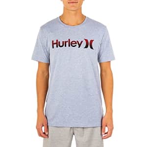 Hurley Men's One and Only Gradient Short Sleeve T-Shirt, Dark Grey Heather, Medium for $17