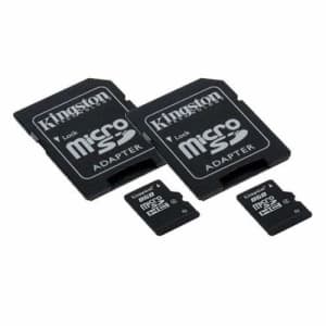 Transcend 2 x 8GB microSDHC Memory Card with SD Adapter (2 Pack) for $20