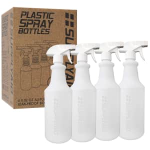 SupplyAID 32-oz. Heavy Duty Plastic Spray Bottle 4-Pack for $6