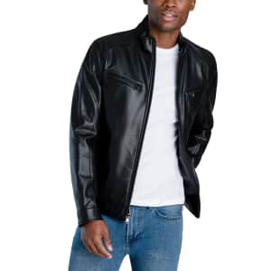 Michael Kors Men's Perforated Faux Leather Hipster Jacket for $88 Michael Kors Men's Perforated Faux Leather Hipster Jacket for $88