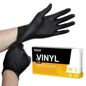 Okiaas Vinyl Disposable Gloves 50-Pack for $10 Okiaas Vinyl Disposable Gloves 50-Pack for $10